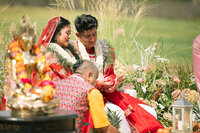 Outdoor Hindu Wedding Ceremony at Henley's Orchard. Florals by Flowergirl Cville with Navodita KC Photography.