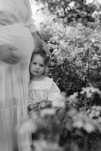 Mother and daughter during maternity photoshoot in Christchurch