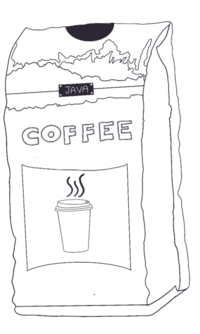 bag of coffee beans java