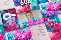 Hope Rises Easter artwork with vibrant pink and blue smoke