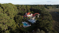 A view from above at a private home for a wedding in Beaufort, SC
