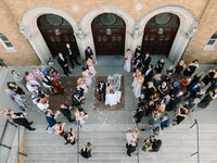 Lauren and Alex on their wedding day at Haley Mansion in Joliet, Illinois