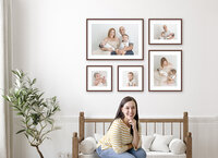 framed newborn photos in living room by Miami Photographer Ivanna Vidal Photography