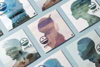 Cross Point baptism social graphics with layered water and portrait imagery