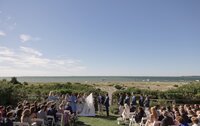 View of Wauwinet during wedding ceremony on Nantucket.