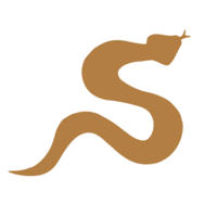 rust colored snake graphic simple icon