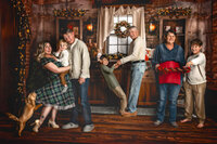 Allie Cline and her family celebrating together in a holiday home setting
