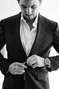 luxury Newport wedding groom getting ready