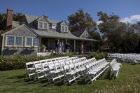 Ceremony set up at private home in Nantucket.
