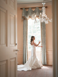A bride at Lowndes Grove in Charleston, SC