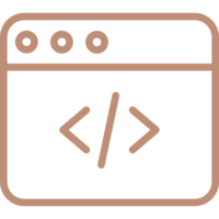 Web Programming Icon in Peach Pink color