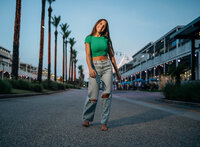 Senior portrait at The Wharf in Orange Beach, Alabama — posing