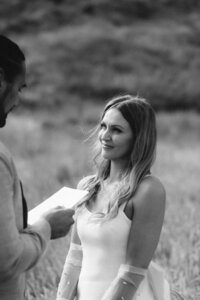 Vows during an intimate elopement in Christchurch