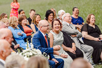 Mother of the bride laughs during wedding ceremony in Knoxville Tennessee