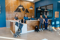 Branding image of a Bend Oregon creative team in a modern studio workspace