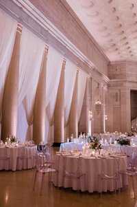 Several set reception tables