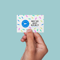Neue Pie District encouragement card with colorful teacher-focused branding