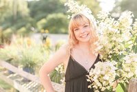 Lifestyle Senior Session in Connecticut Flower Nursery