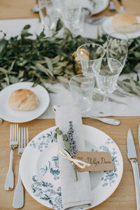 wedding tablescape layout at a wedding in France