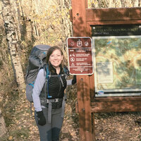 Jess at Trail Head Maroon Bells - crop retro