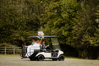 golf cart wedding photos