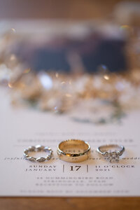 wedding detail shot of rings