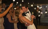 Wedding farewell under sparklers