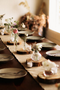 Elopement photographer capturing rustic reception during an elopement in Akaroa and Canterbury