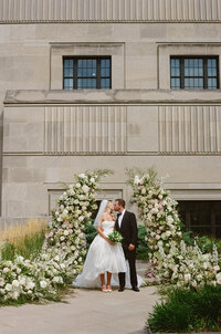 Editorial wedding photography at Old Post Office Chicago features Lauren Alatriste's fashion forward approach to ceremony coverage, creating sophisticated imagery that combines architectural beauty with luxury wedding aesthetics and authentic emotional storytelling.