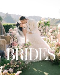 Kohnur gave Megan a luminous timeless wedding makeup look and soft, flowing romantic wedding hairstyle for her outdoor garden wedding at Cielo Farms in Malibu, CA.