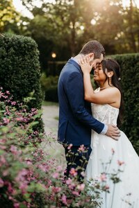 Wedding couple at sunset at Louisville wedding venue Whitehall