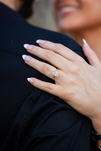 Ring shot photo during engagement session. Captured by Phavy Photographer, Engagement Photographer in Jacksonville
