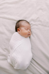 Newborn baby sleeping peacefully during a Palo Alto natural light newborn session