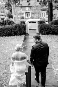 molly and james burr mansion wedding blackandwhite