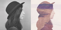 Portrait photograph transformed into layered Cross Point baptism artwork