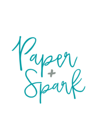 An ipad with a white background and the Paper + Spark logo - Bloom by bel monili