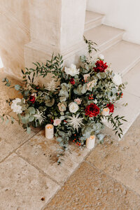 floral arrangement at wedding in france