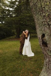 Intimate elopement photographer in Christchurch on Port Hills