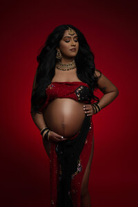 Indian mom maternity Saree