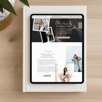 Tablet mockup — middle template — "pre-designed Showit website template mockup for wedding planners"