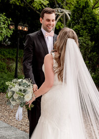 First look with Bride and Groom at the Troutdale House