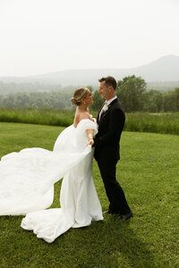 Couple dancing at a wedding in the mountains of Vermont