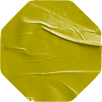 octogon shaped wrinkled green sticker