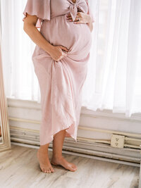 Close up of a pregnancy bump
