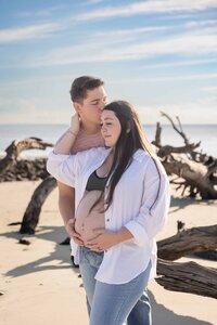 Maternity Photoshoot at Driftwood Beach by Phavy Photography, Jekyll Island Family Photographer