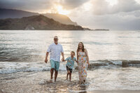 Sunset Splash Session Hanalei Bay Kauai Family Photographer-23