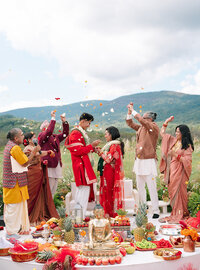 Hindu Wedding Ceremony Celebration at Henley's Orchard. Florals by Flowergirl Cville and photo by Navodita KD Photography.