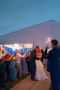 bride and groom sparkler dip kiss at fairview metropolitan in oakland california
