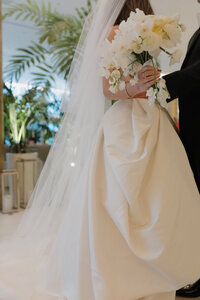 Editorial wedding photography capturing fashion forward moments during Rebecca
& Kevin's luxury destination celebration at Miami Beach Edition hotel by NYC photographer Lauren Alatriste.
