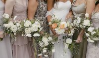 Bridal and bridesmaid bouquets designed by Flowergirl Cville. Photography by Brittany Stark Studios.